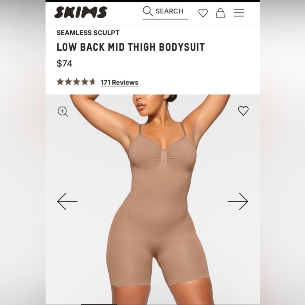 SKIMS Seamless Mid-Thigh Bodysuit in Warm Tan